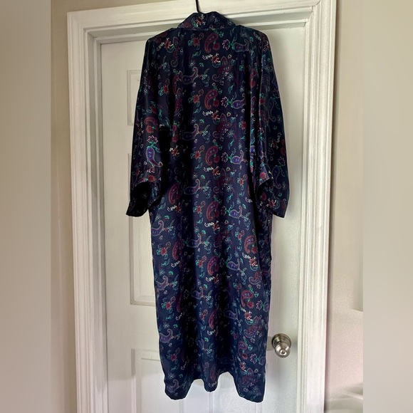 Navy vintage lightweight Christian Dior Monseur paisley robe - Picture 5 of 6